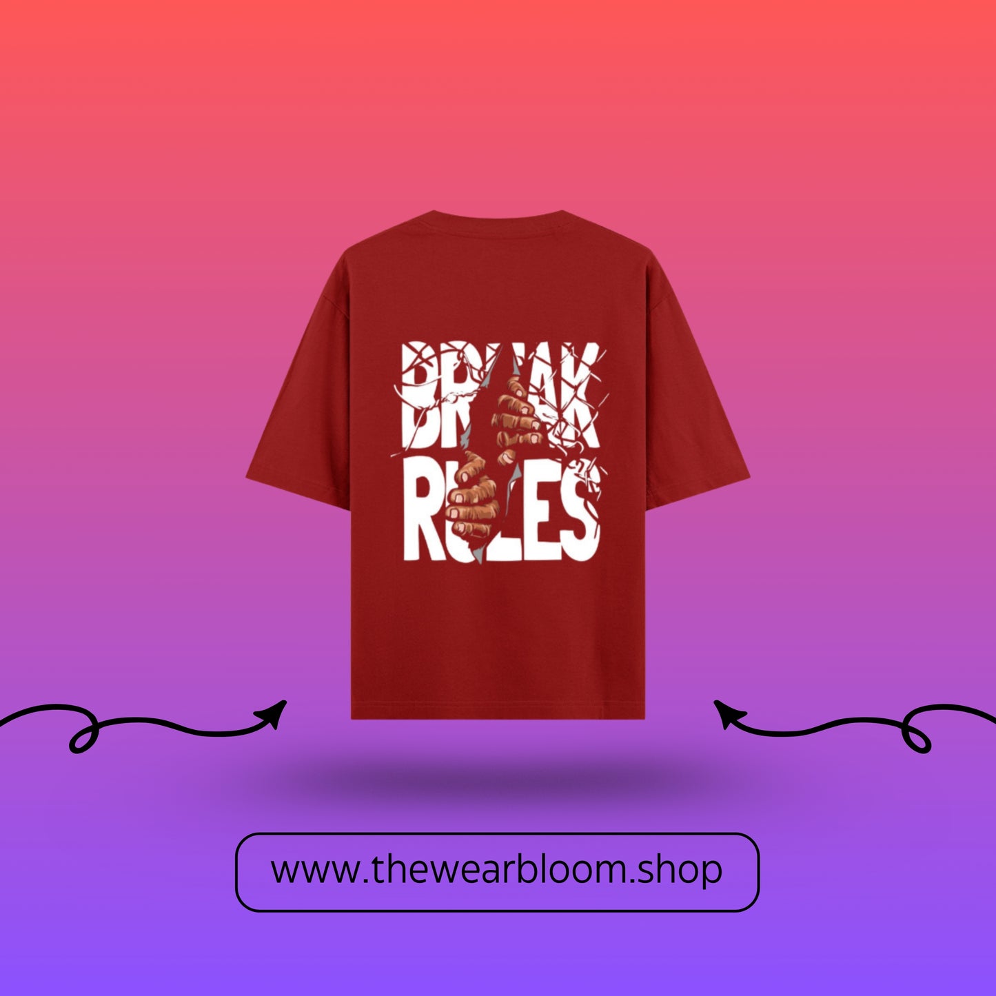 BREAK RULES - UNISEX OVERSIZED TEE